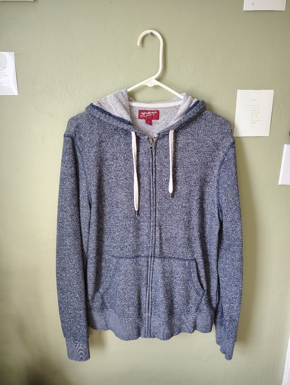 ☀️5/$25☀️ Arizona Jean Co. Women's Medium Blue Heather Hooded Full Zip Hoodie